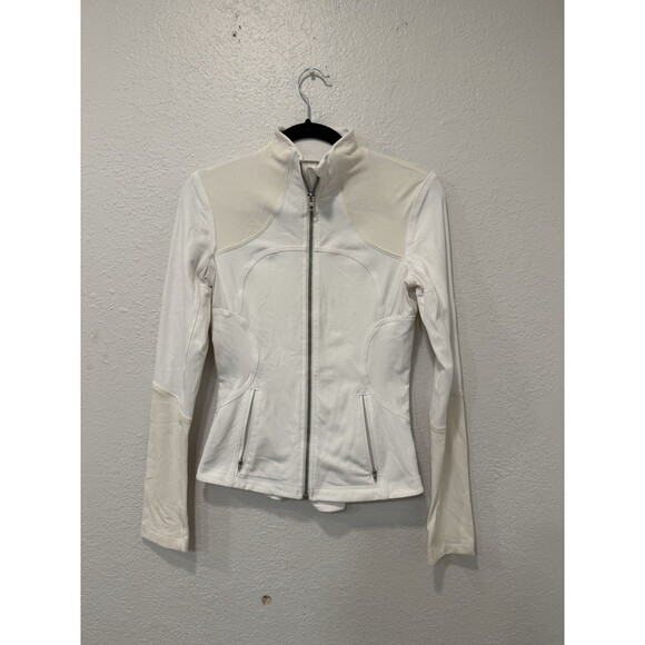Lululemon Women Jacket 4 White Forme Nylon Spandex Activewear Long Sleeve - Picture 1 of 7
